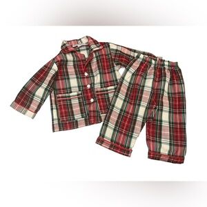 Sweet Dreams Plaid Pajama Set - Red, Green, and White